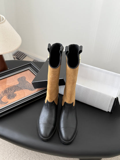 C 25K new rose-printed biker boots