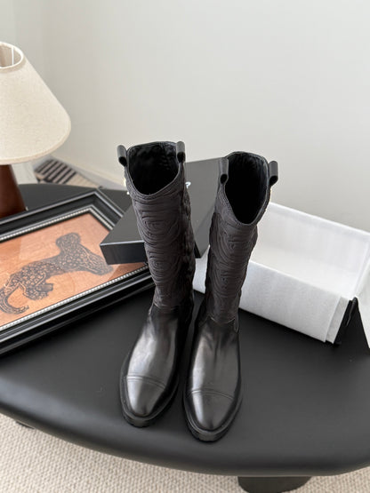 C 25K new rose-printed biker boots