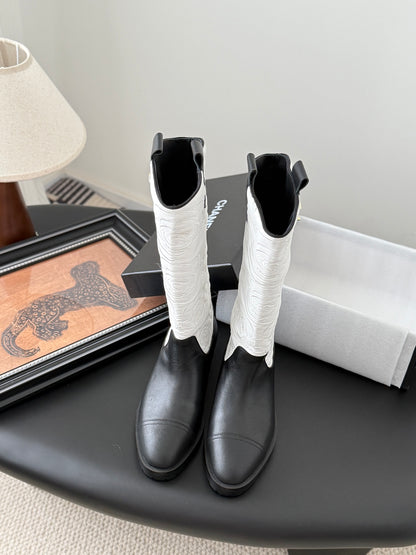 C 25K new rose-printed biker boots