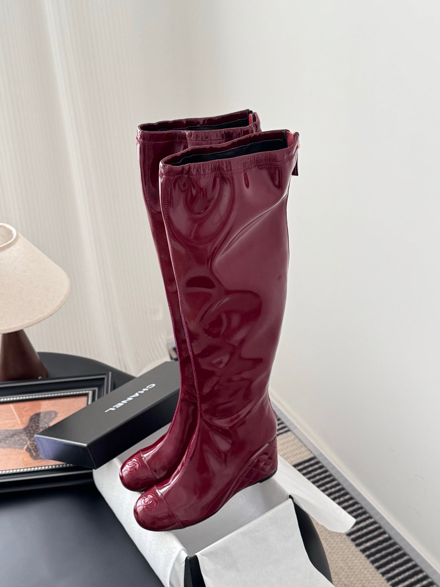 C 25K new wedge boots（BLACK/RED/KHAKI/BEIGI）