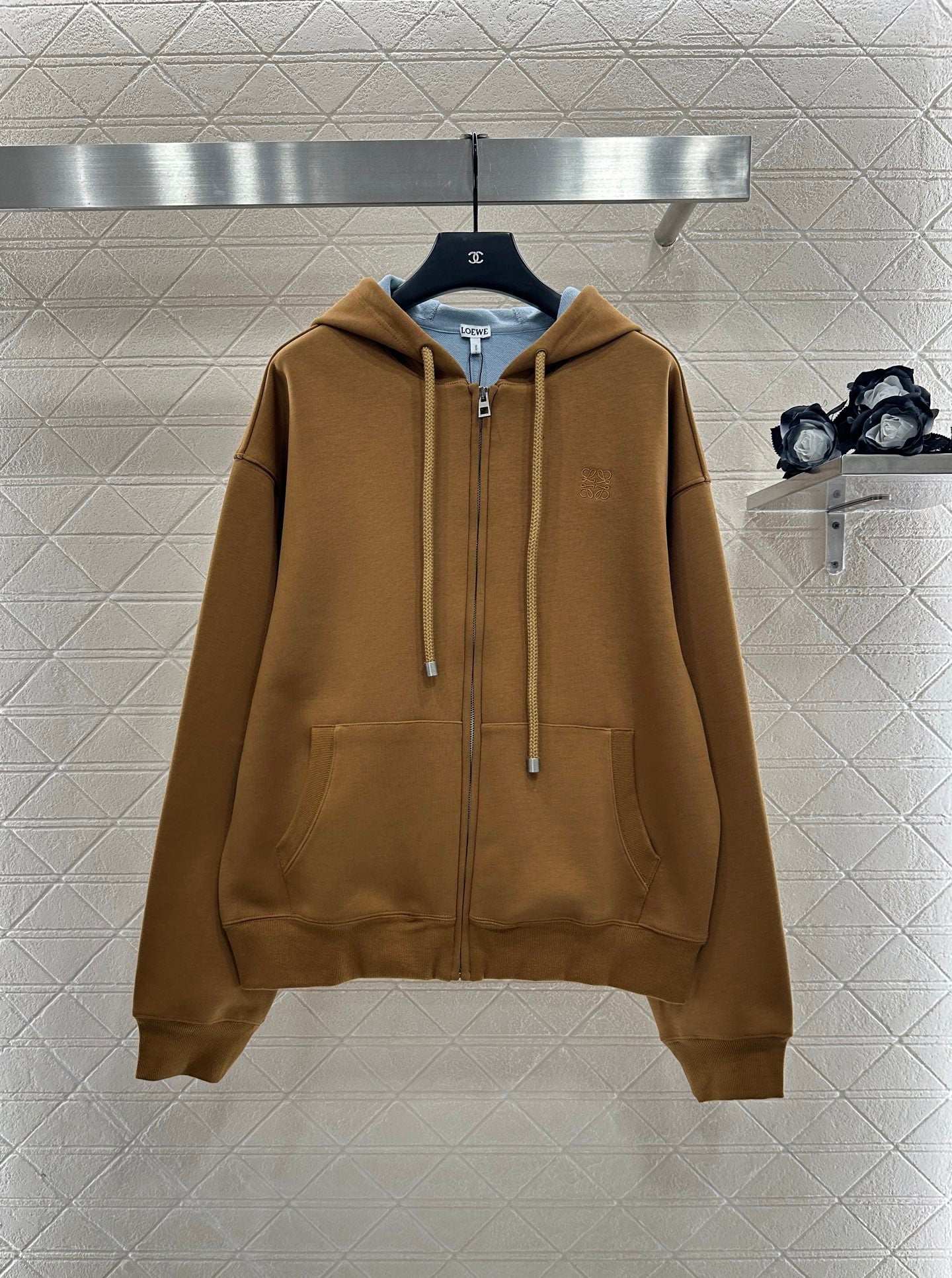 Lo 25 Hooded zipper open top drawstring jacket
