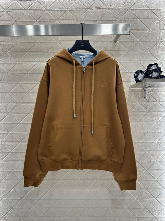 Lo 25 Hooded zipper open top drawstring jacket