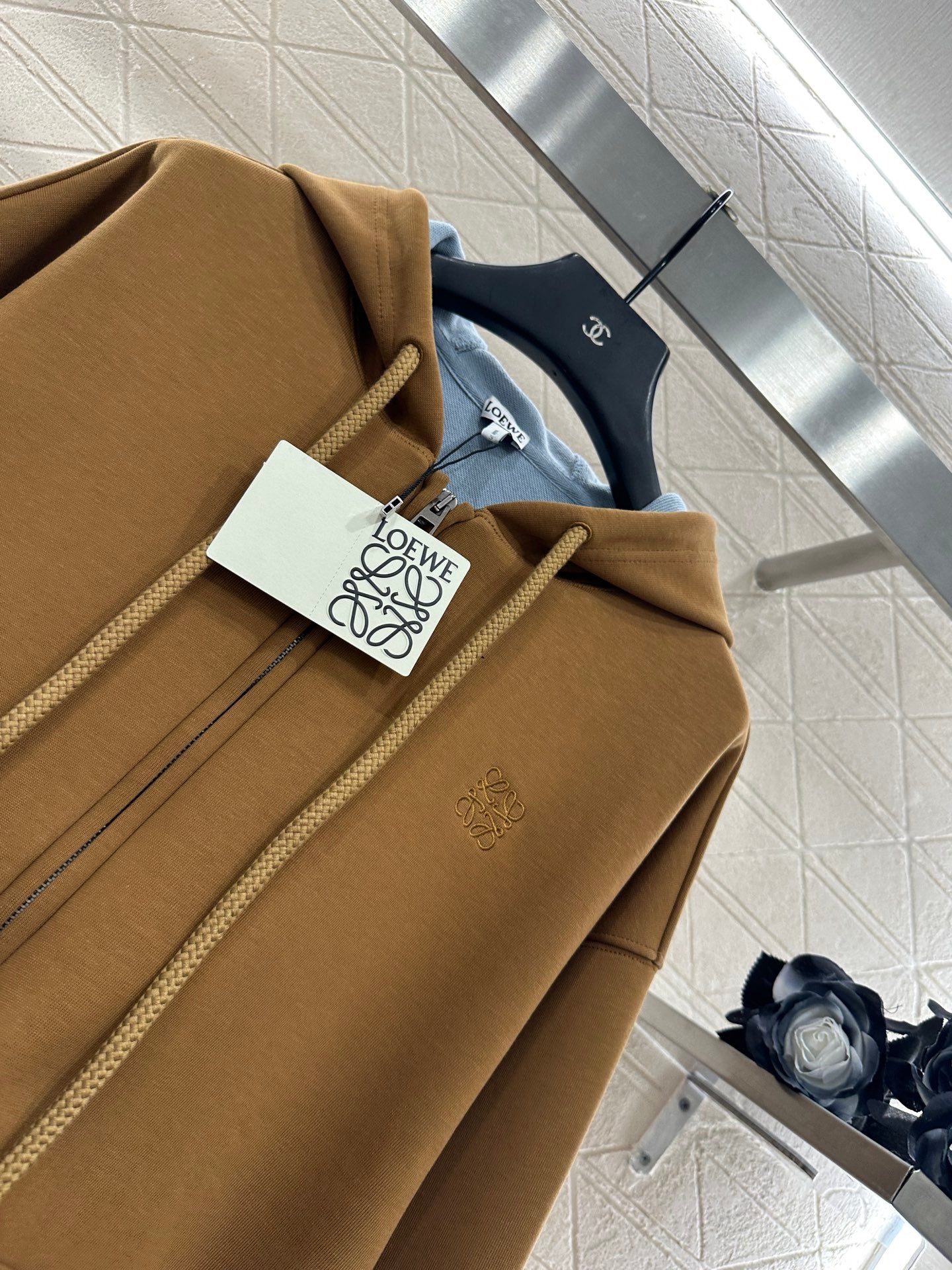 Lo 25 Hooded zipper open top drawstring jacket