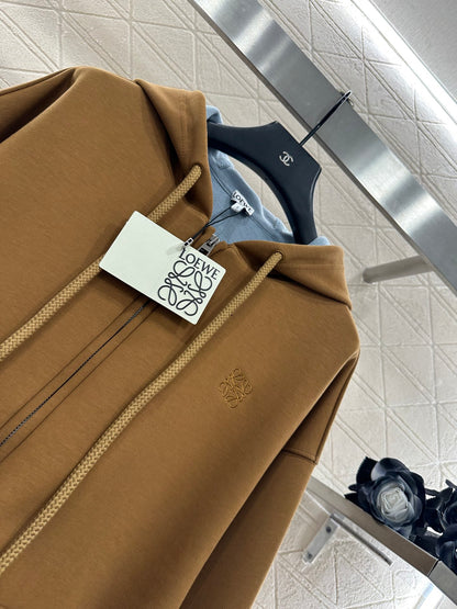 Lo 25 Hooded zipper open top drawstring jacket