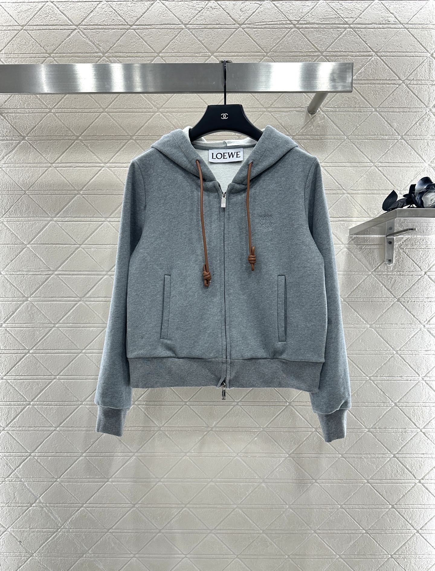 Lo 25 Velvet brushed hooded zipper jacket