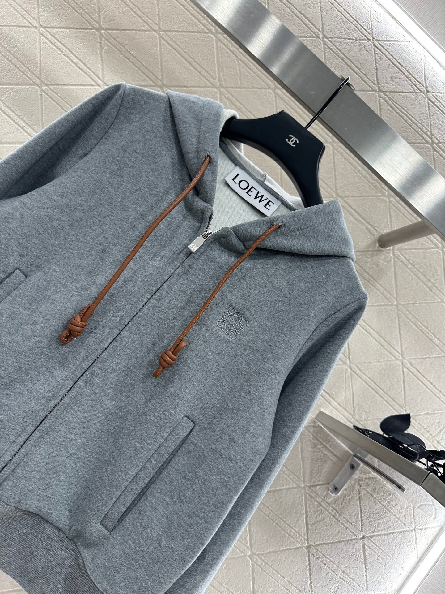 Lo 25 Velvet brushed hooded zipper jacket