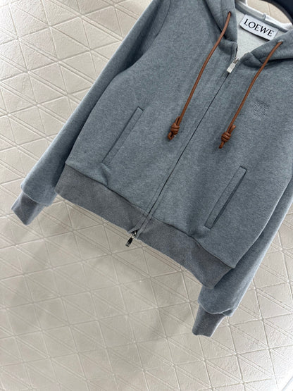 Lo 25 Velvet brushed hooded zipper jacket