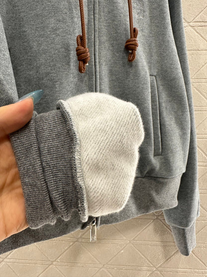 Lo 25 Velvet brushed hooded zipper jacket