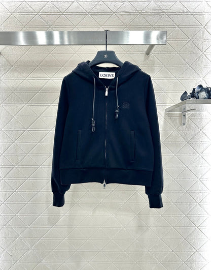 Lo 25 Velvet brushed hooded zipper jacket