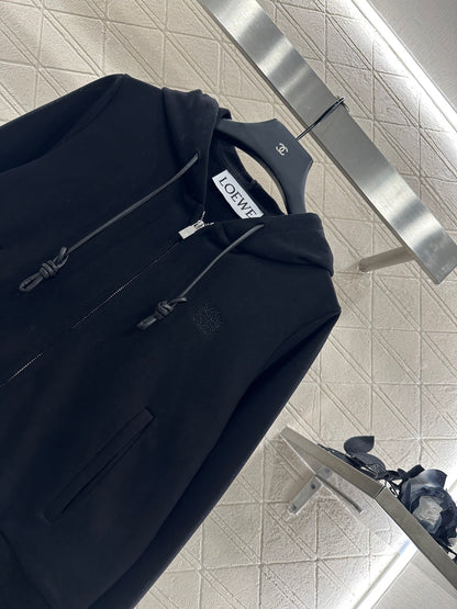 Lo 25 Velvet brushed hooded zipper jacket