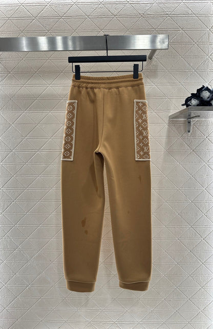 L 25 Hooded Jacquard Coat Pants Set(KHAKI/BLACK)