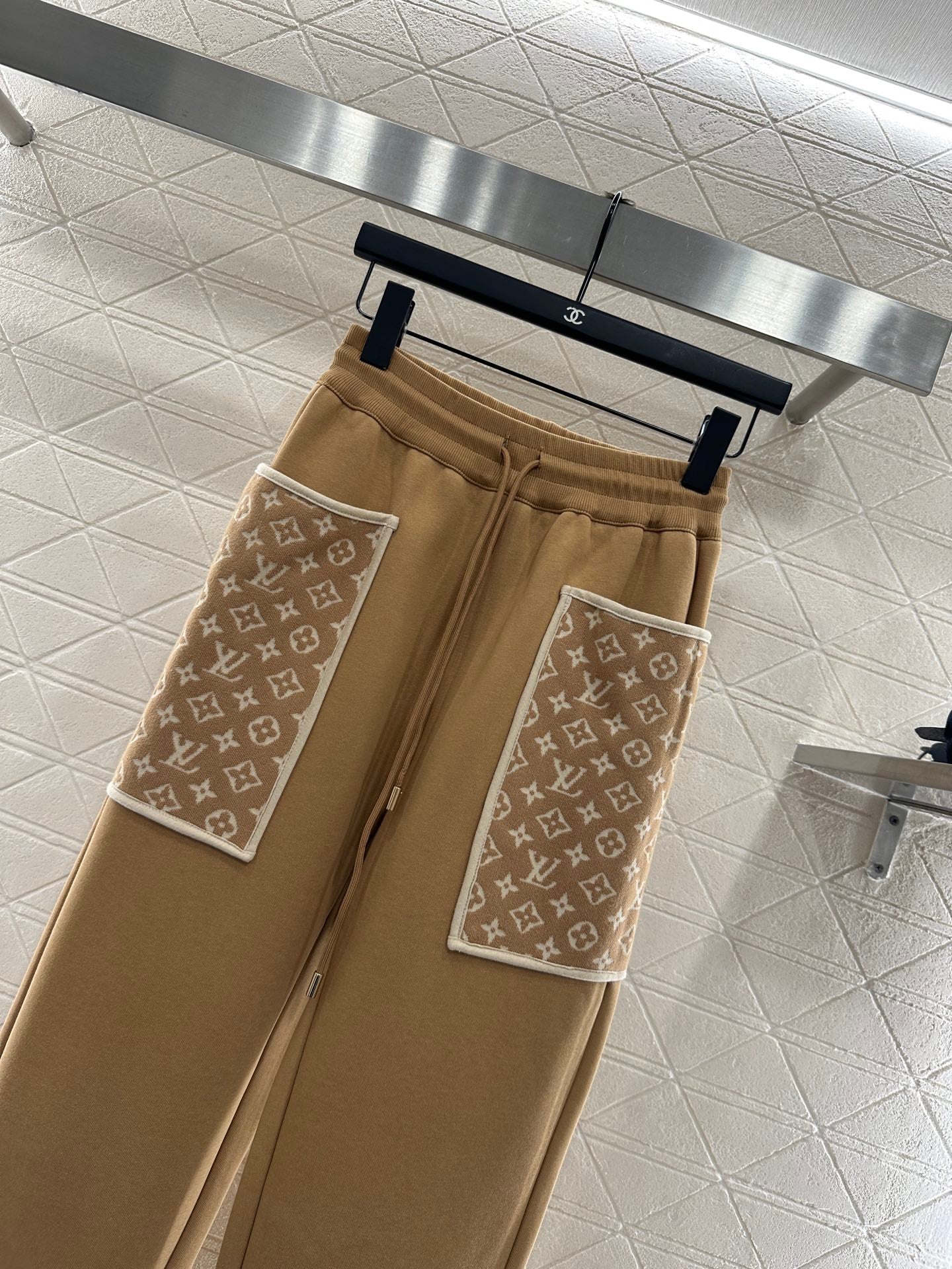 L 25 Hooded Jacquard Coat Pants Set(KHAKI/BLACK)