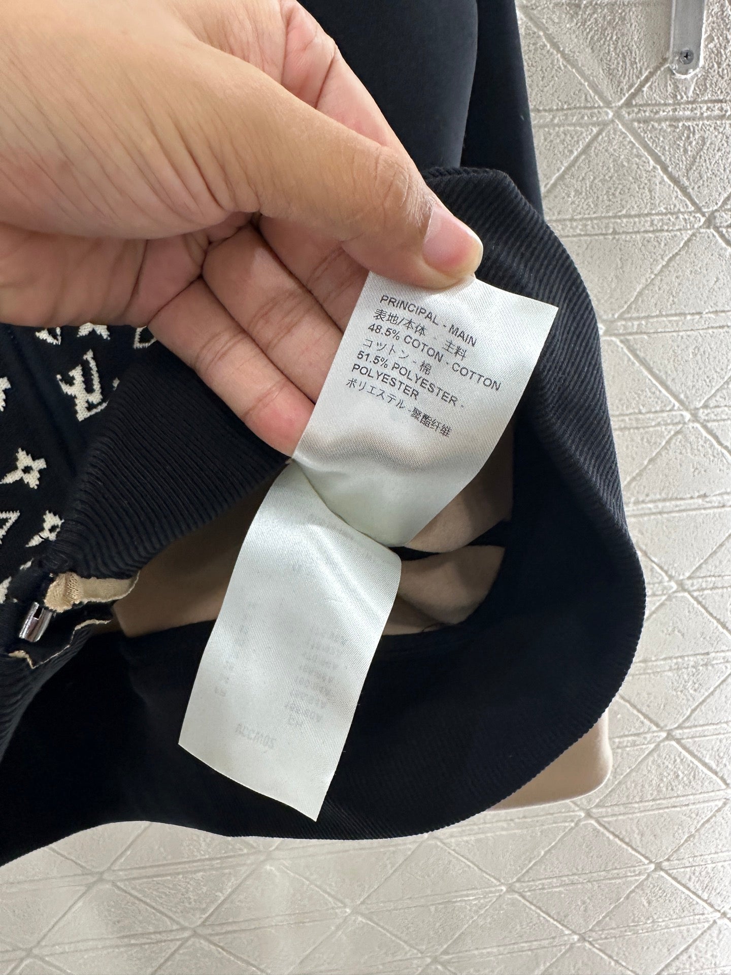 L 25 Hooded Jacquard Coat Pants Set(KHAKI/BLACK)