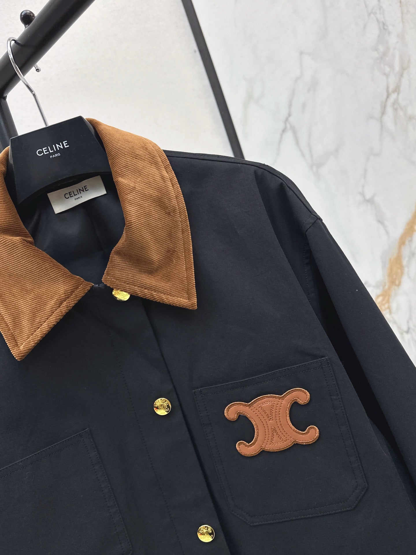 Ce 25 New Collar Pocket Splicing Coat(NAVY/KHAKI)
