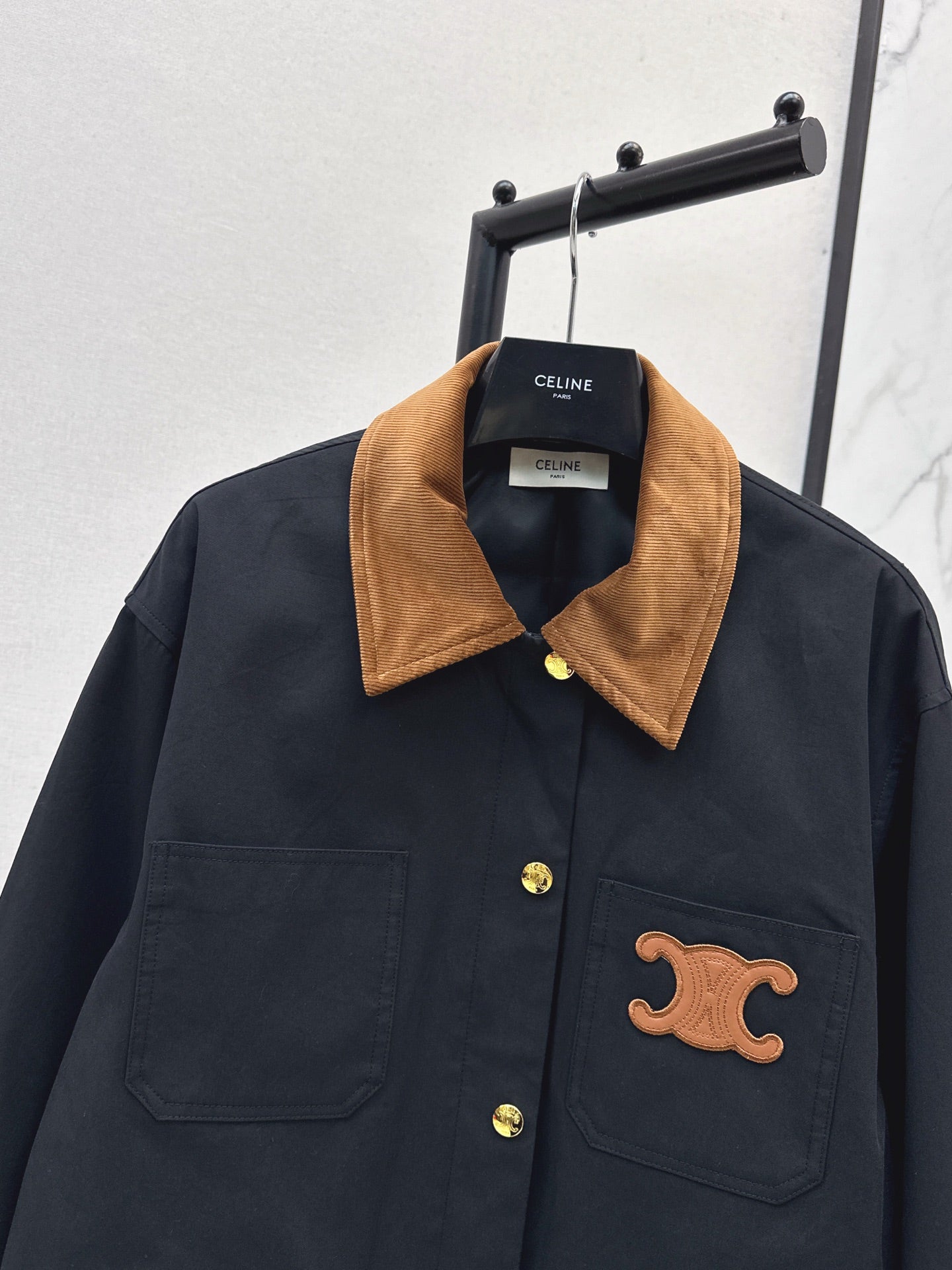 Ce 25 New Collar Pocket Splicing Coat(NAVY/KHAKI)