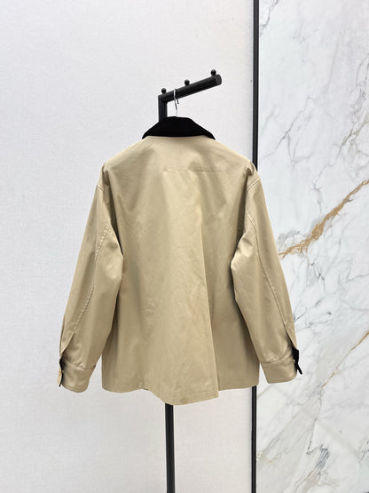Ce 25 New Collar Pocket Splicing Coat(NAVY/KHAKI)