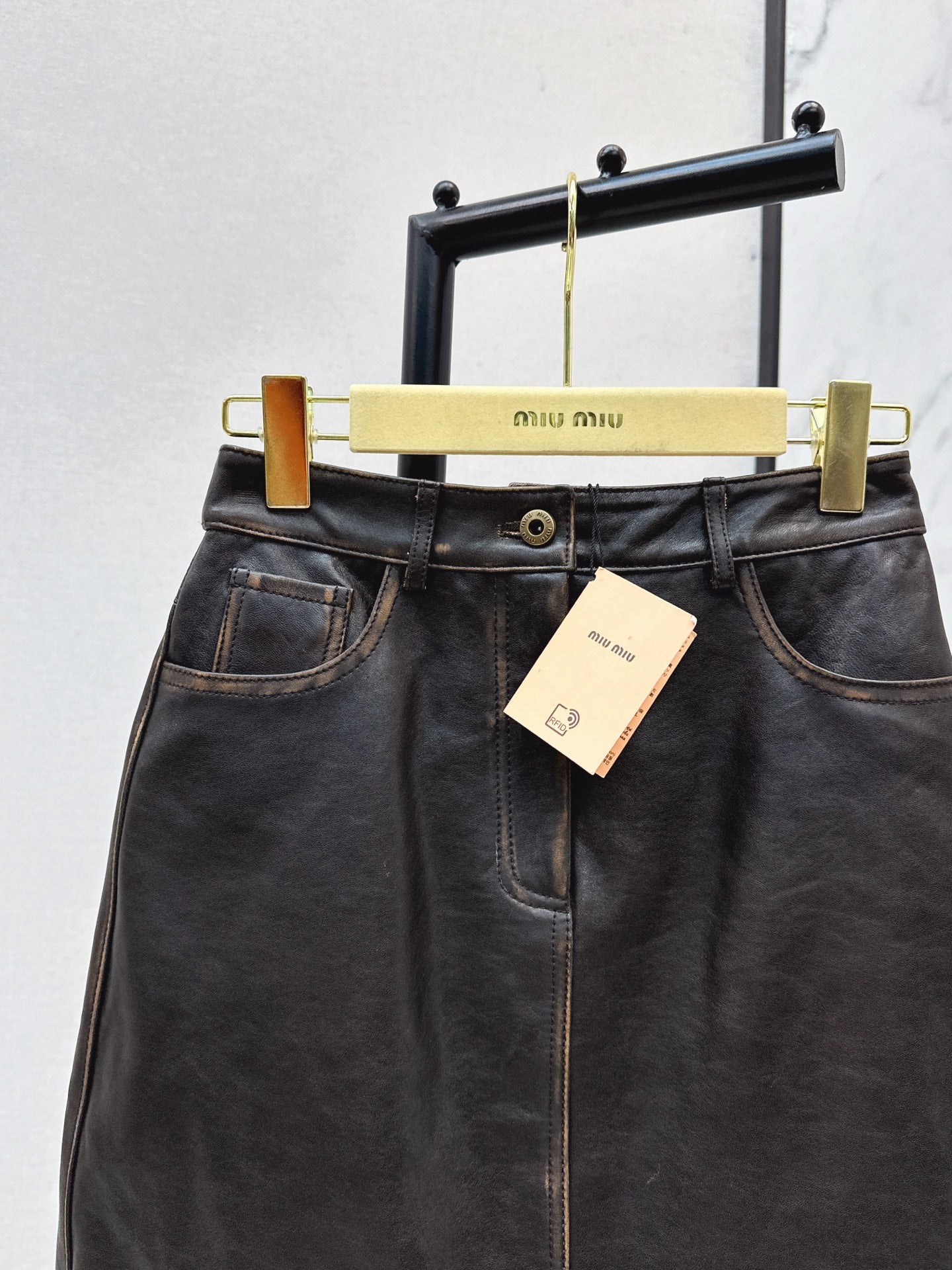Mi 25 New retro style mid length skirt(KHAKI/BLACK)