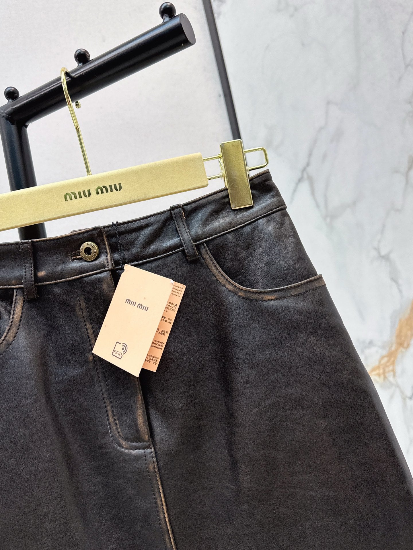 Mi 25 New retro style mid length skirt(KHAKI/BLACK)