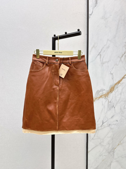 Mi 25 New retro style mid length skirt(KHAKI/BLACK)