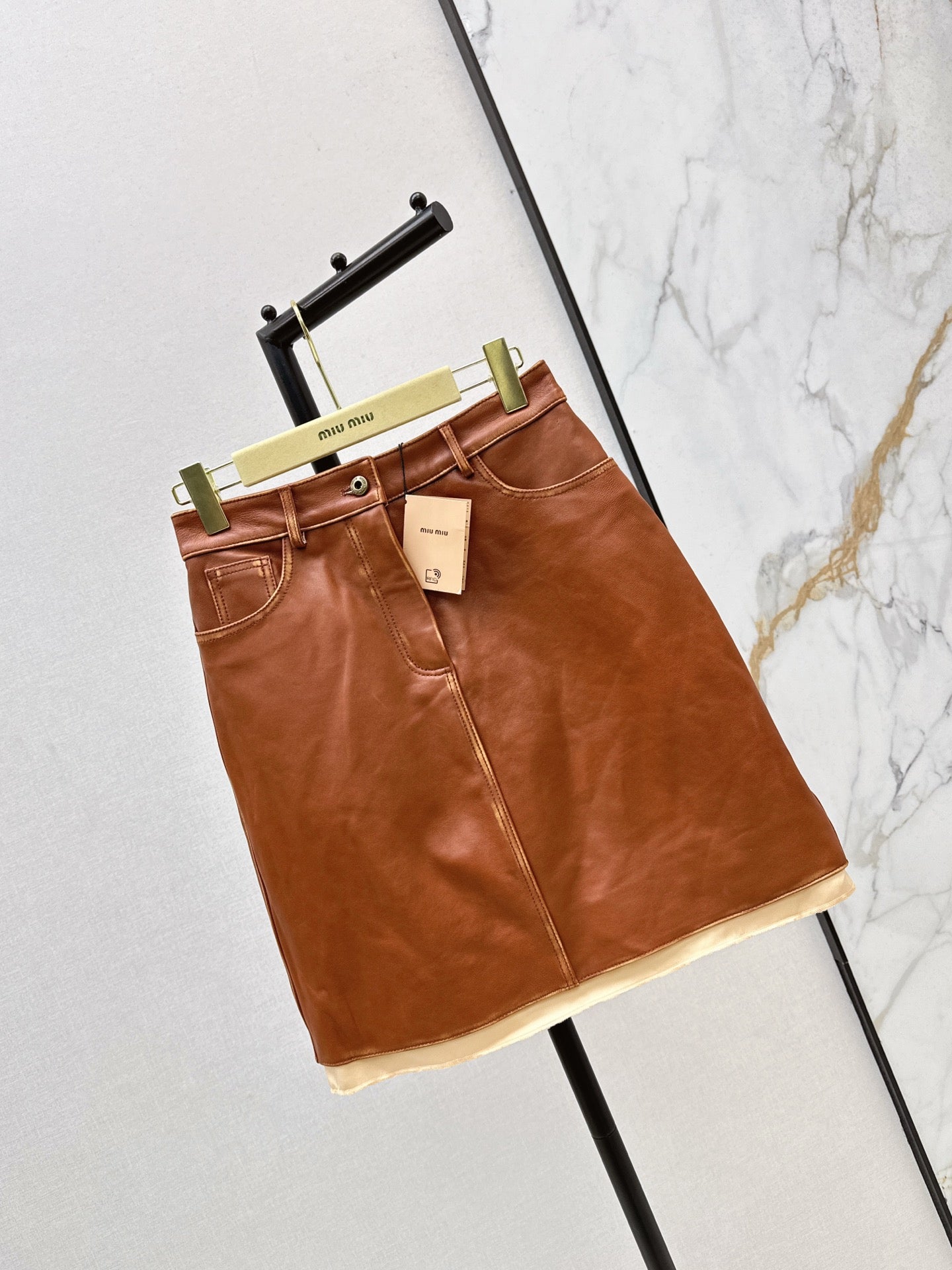 Mi 25 New retro style mid length skirt(KHAKI/BLACK)