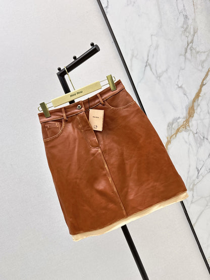 Mi 25 New retro style mid length skirt(KHAKI/BLACK)