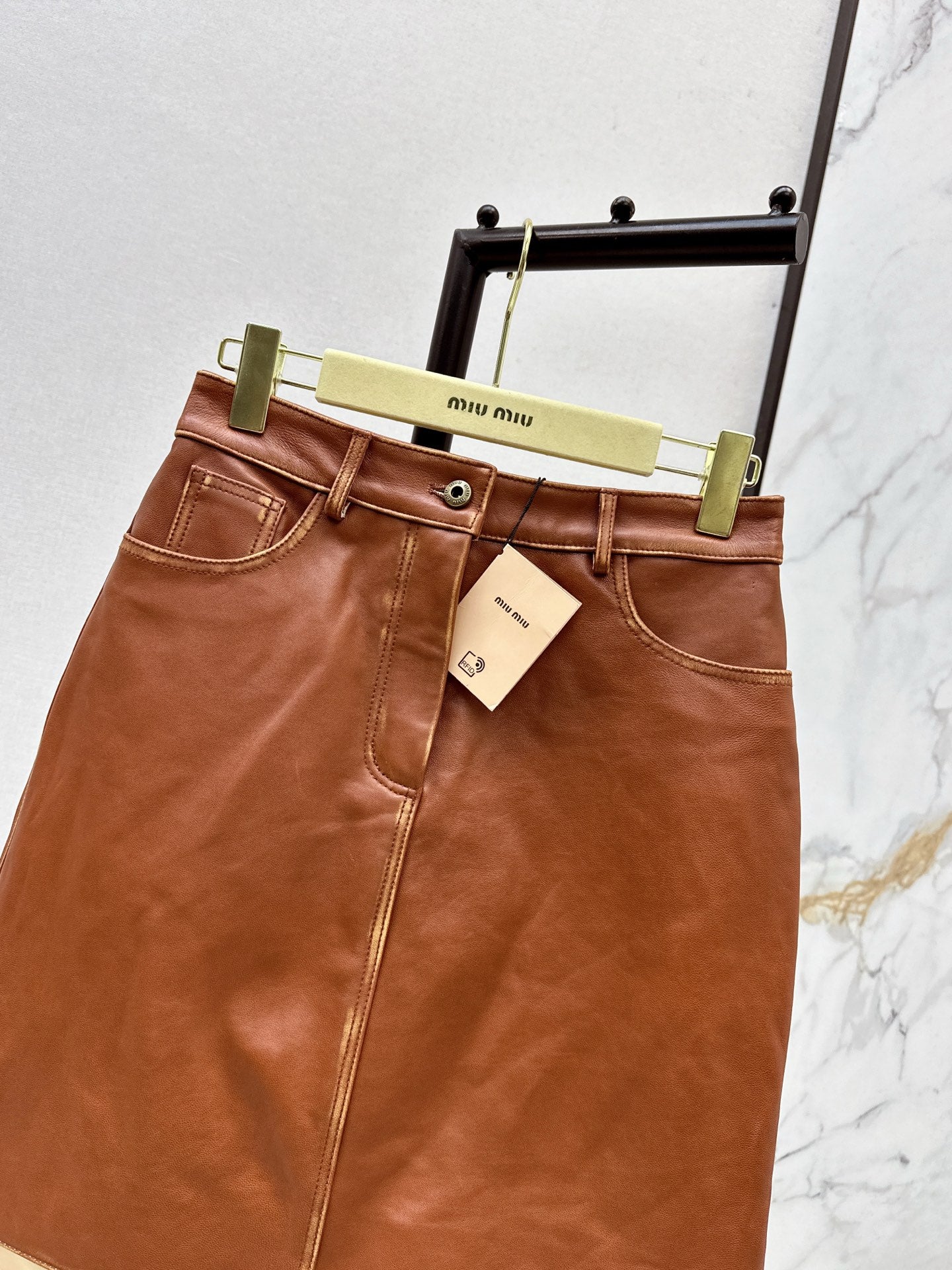 Mi 25 New retro style mid length skirt(KHAKI/BLACK)
