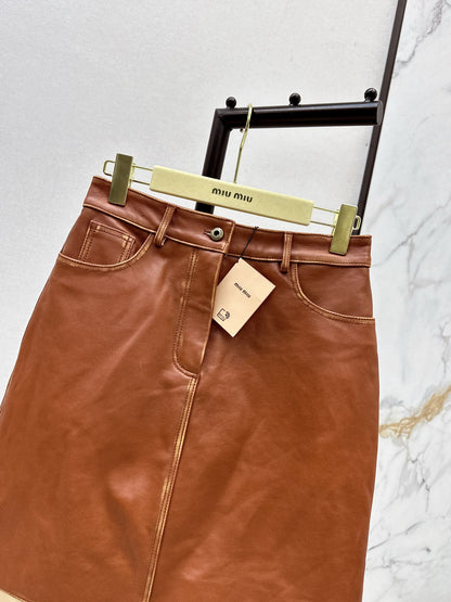 Mi 25 New retro style mid length skirt(KHAKI/BLACK)