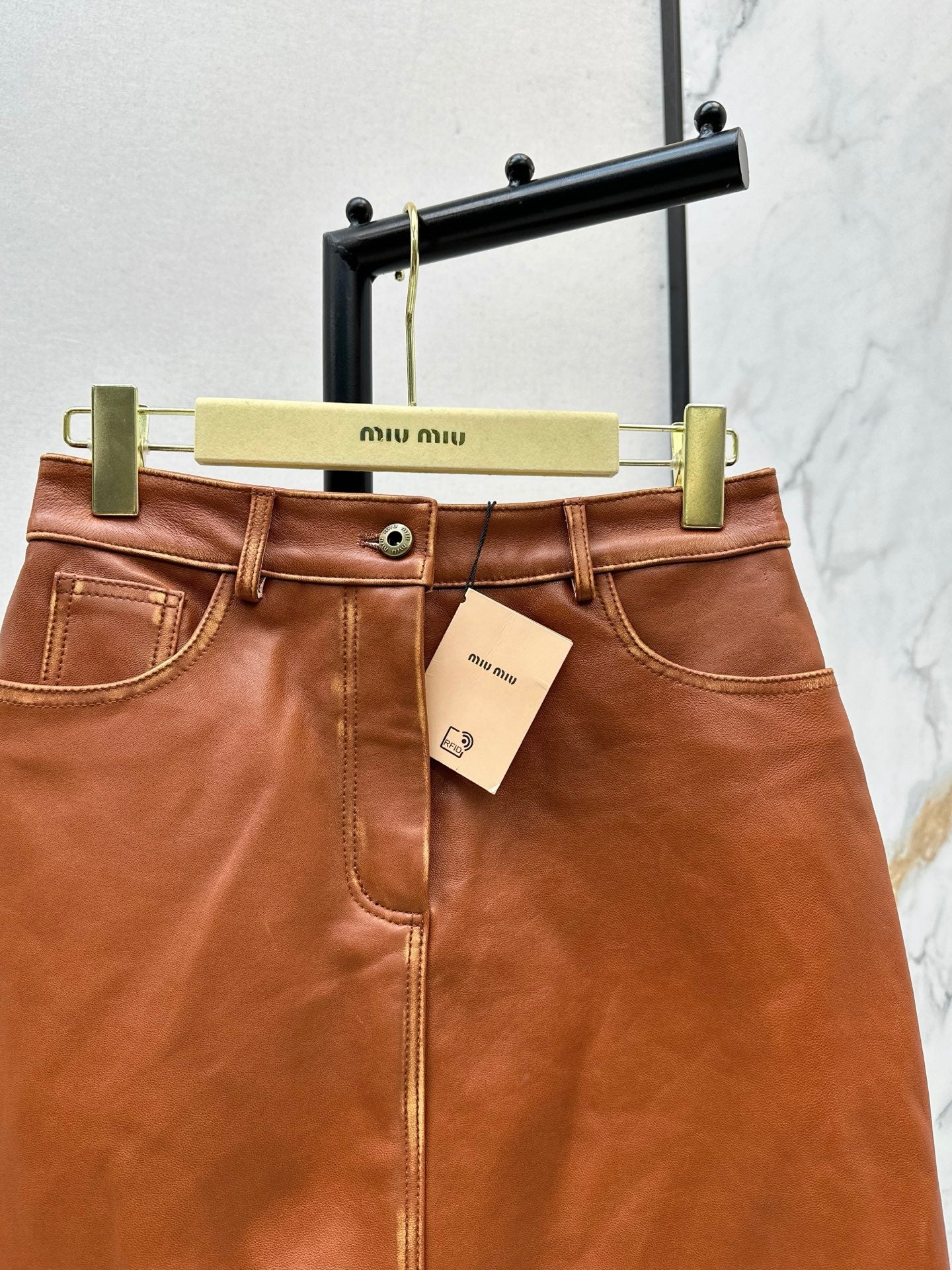 Mi 25 New retro style mid length skirt(KHAKI/BLACK)