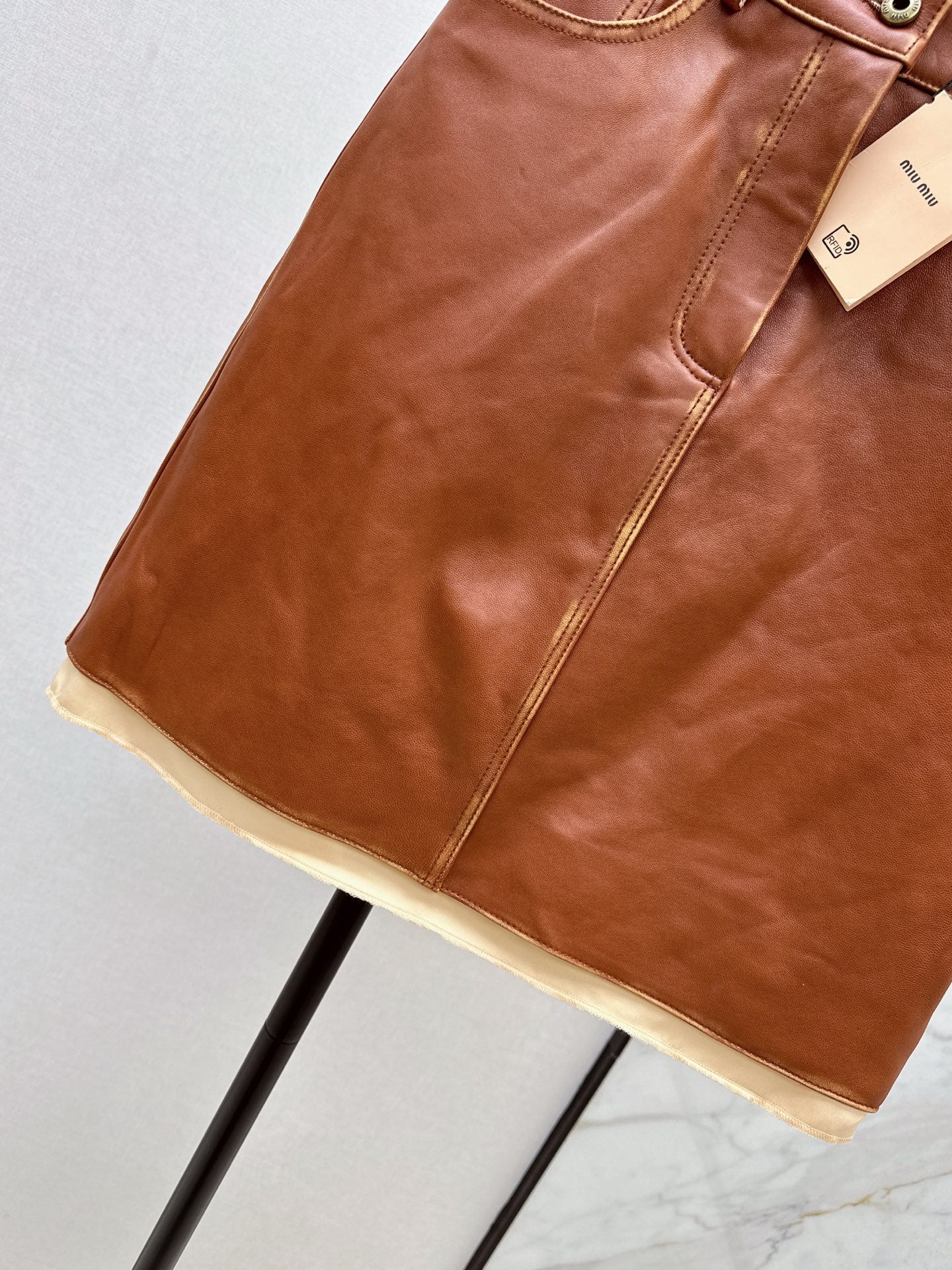 Mi 25 New retro style mid length skirt(KHAKI/BLACK)