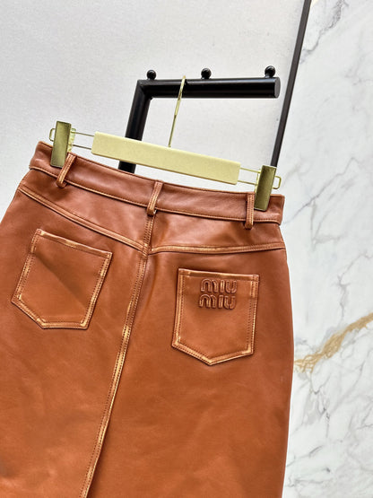 Mi 25 New retro style mid length skirt(KHAKI/BLACK)