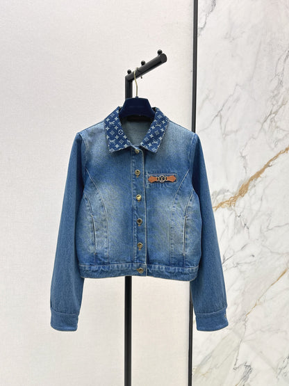 L 25 New vintage collar denim jacket