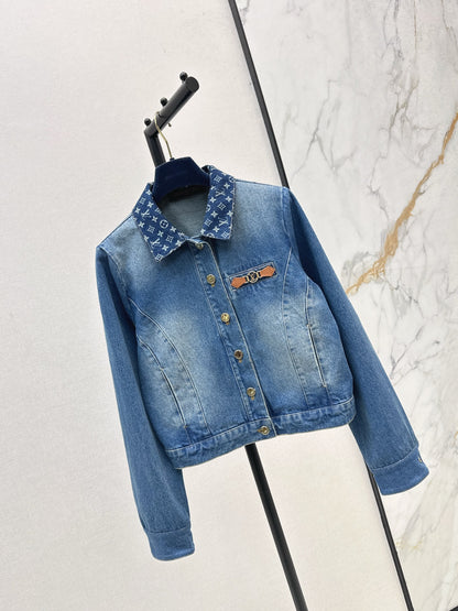 L 25 New vintage collar denim jacket