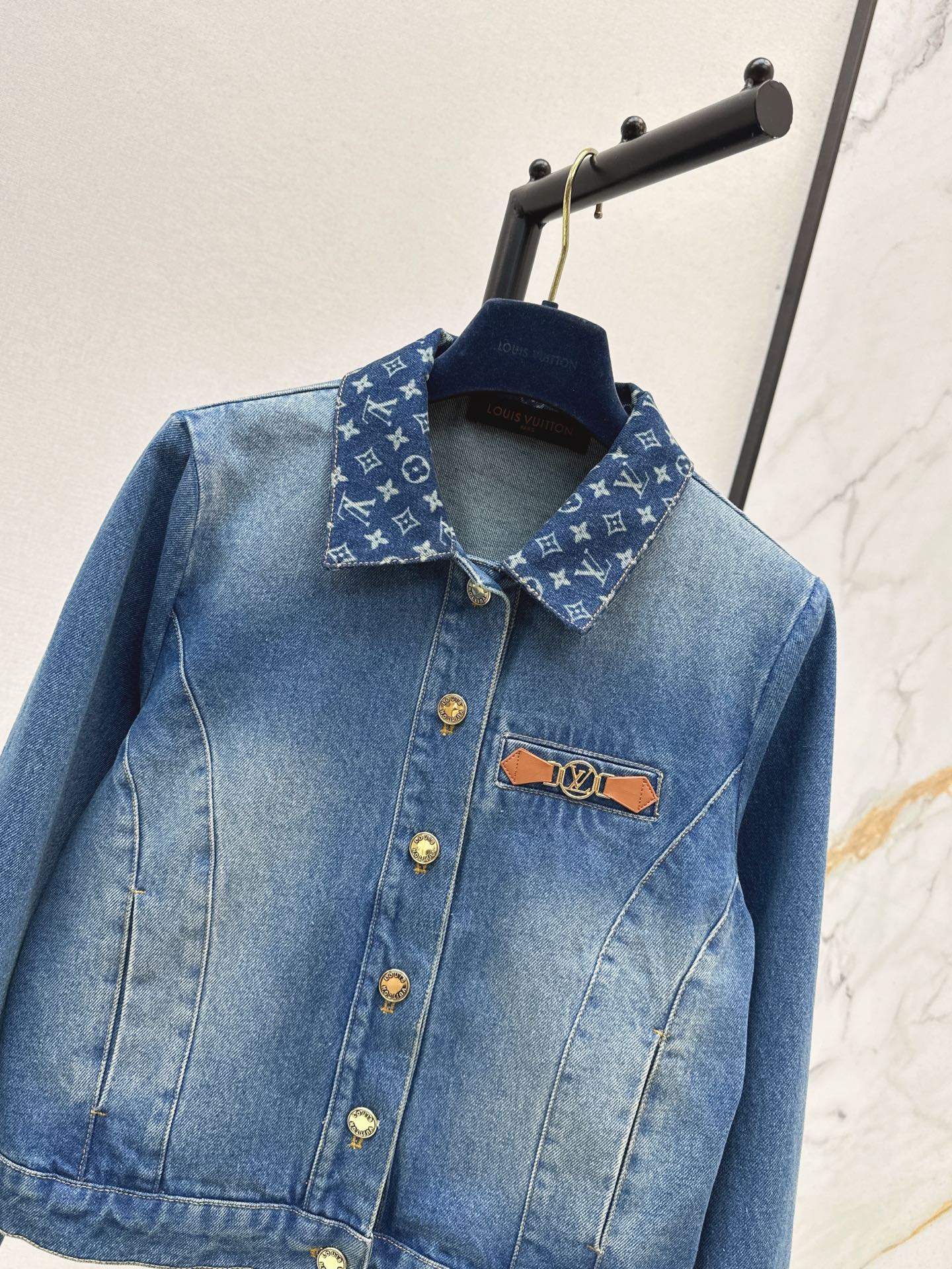 L 25 New vintage collar denim jacket
