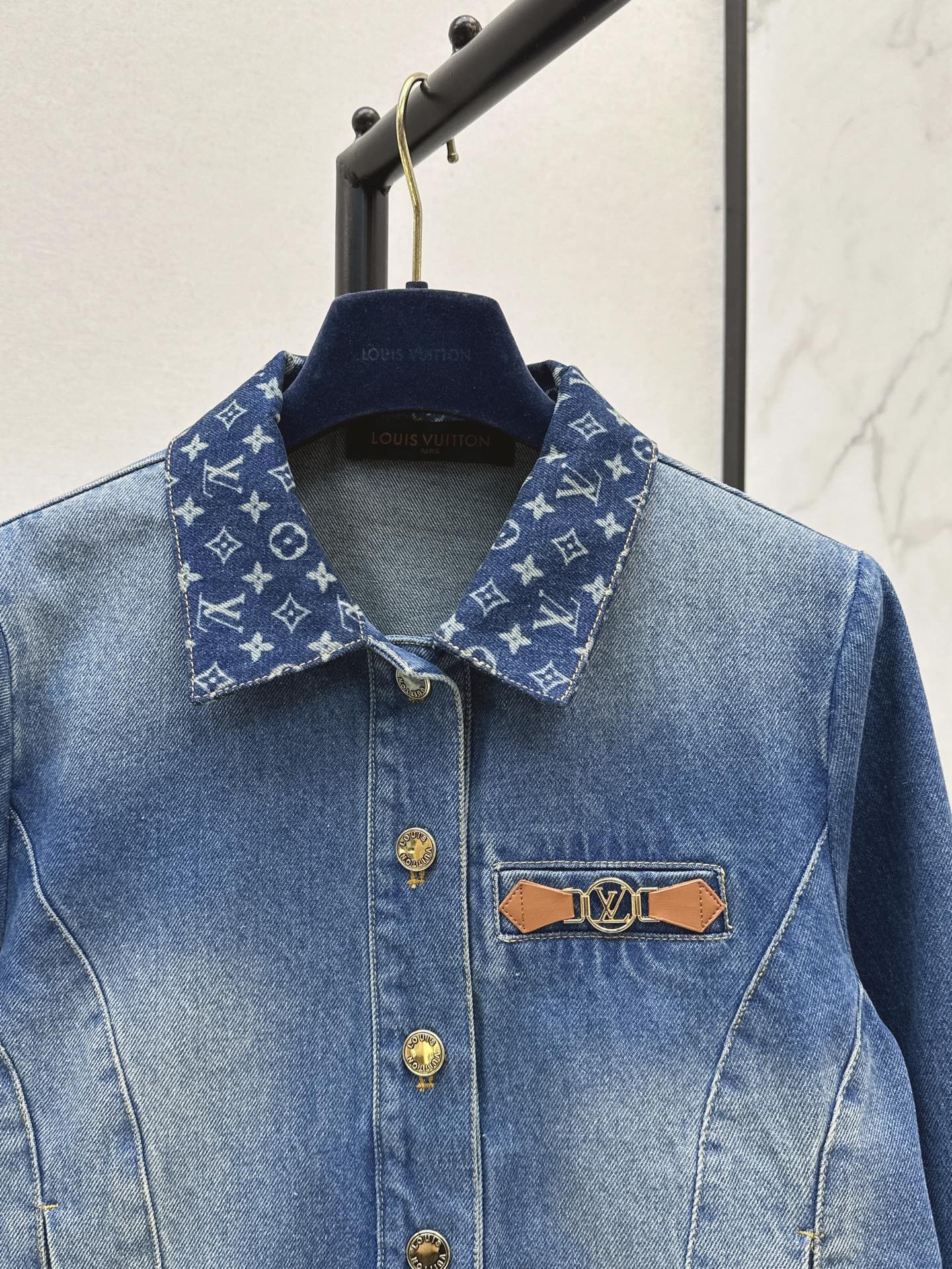 L 25 New vintage collar denim jacket