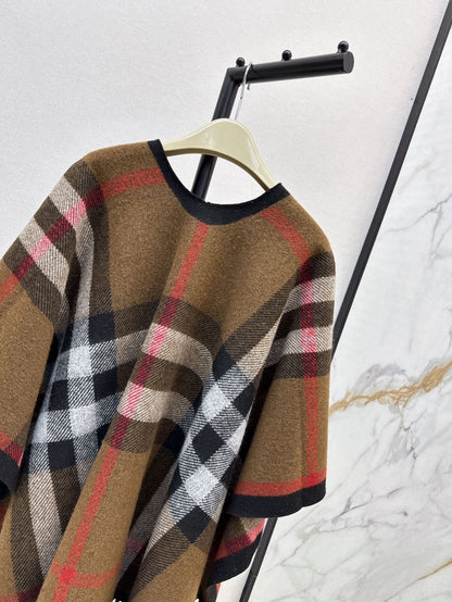 Bur 25fw New classic plaid pattern wool shawl scarf