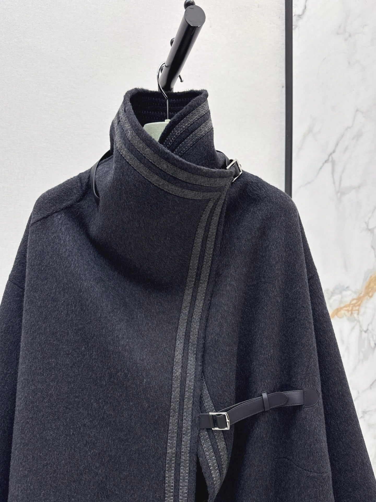 He 25 New handmade double-sided nylon cashmere long coat