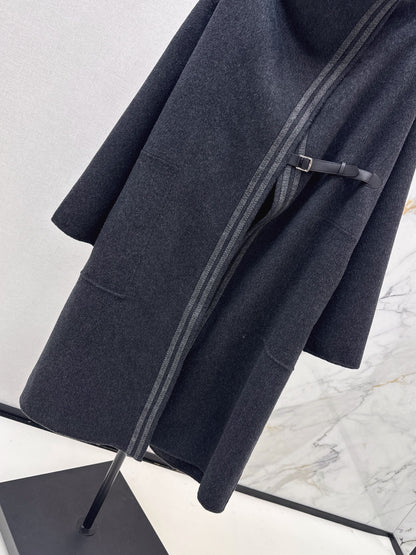 He 25 New handmade double-sided nylon cashmere long coat