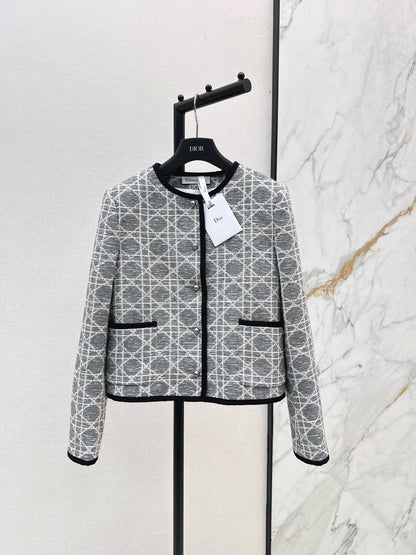 Di 25 New limited edition rattan plaid round neck jacket