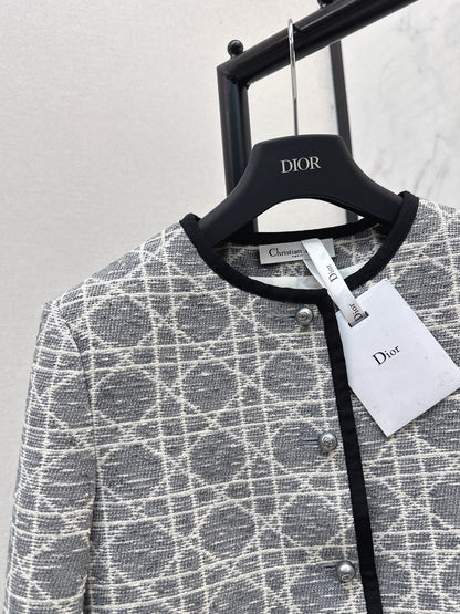 Di 25 New limited edition rattan plaid round neck jacket
