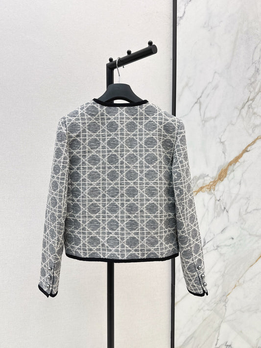 Di 25 New limited edition rattan plaid round neck jacket