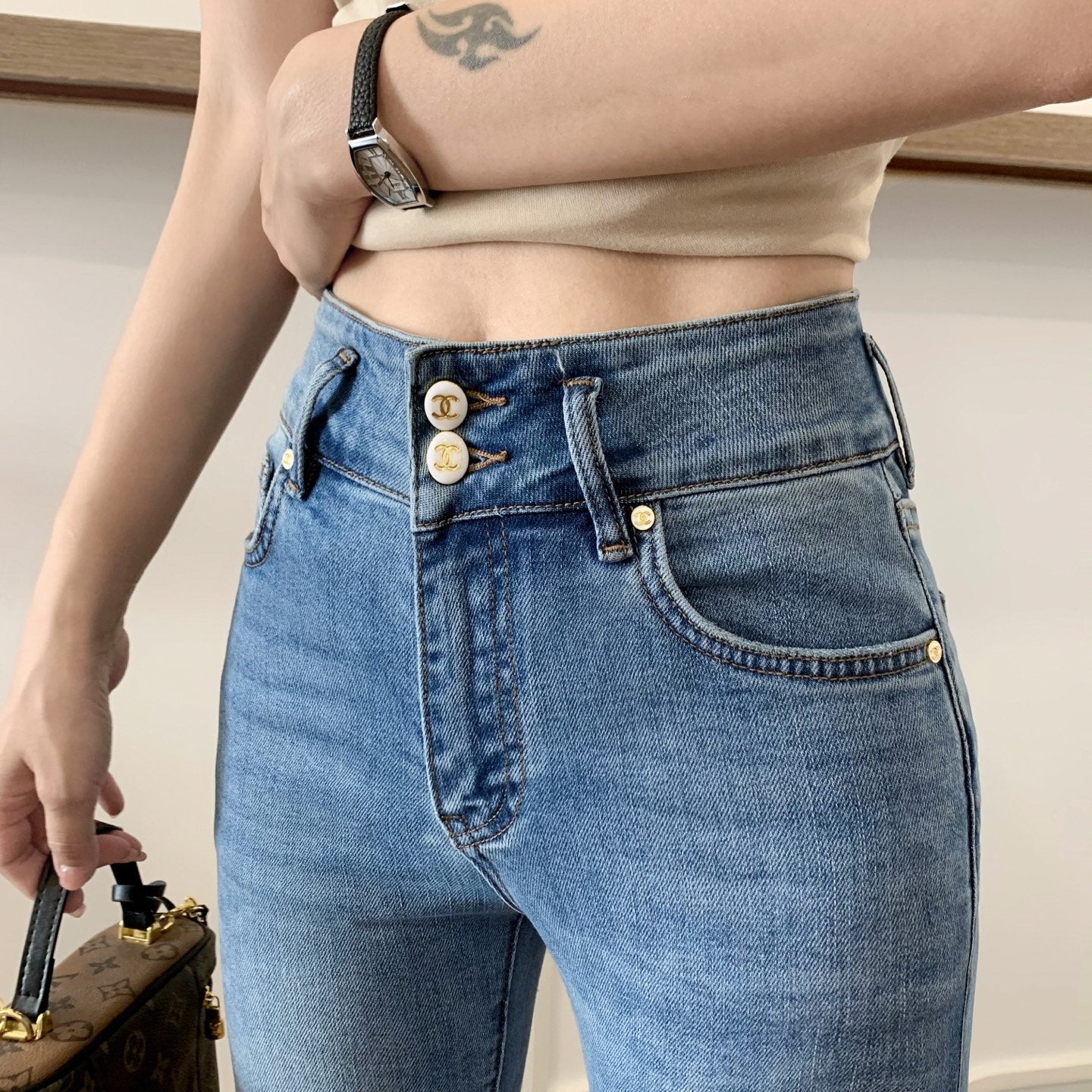 C 25 Slim-fit bootcut jeans
