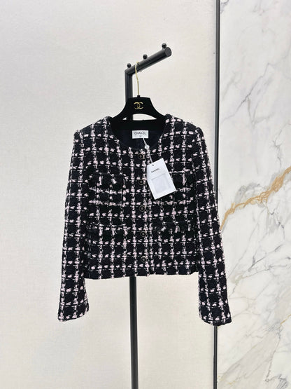 C 25 New style positioning plaid woven short jacket + A-line skirt set🖤