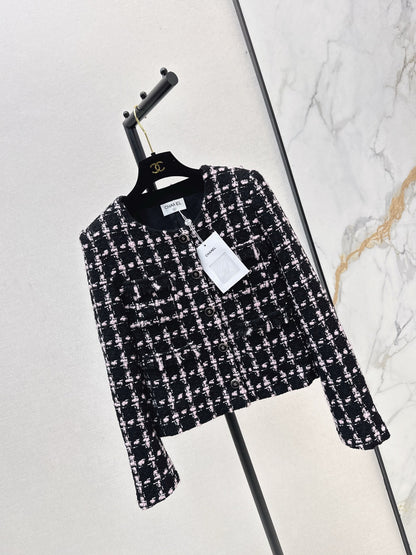C 25 New style positioning plaid woven short jacket + A-line skirt set🖤