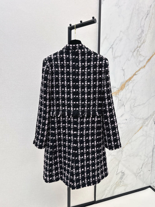 C 25 New Positioning Plaid Woven Long Dress🖤
