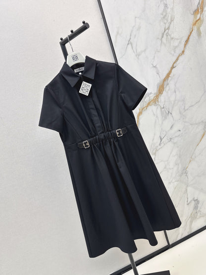 Lo 25 Lapel Leather Button Shirt Dress