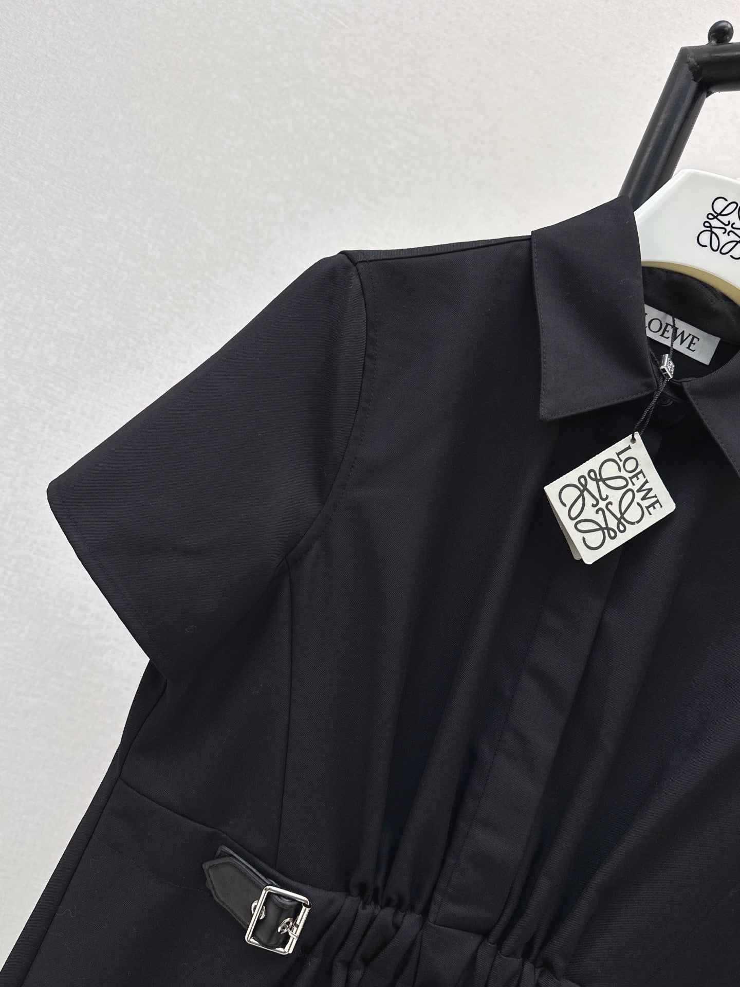Lo 25 Lapel Leather Button Shirt Dress