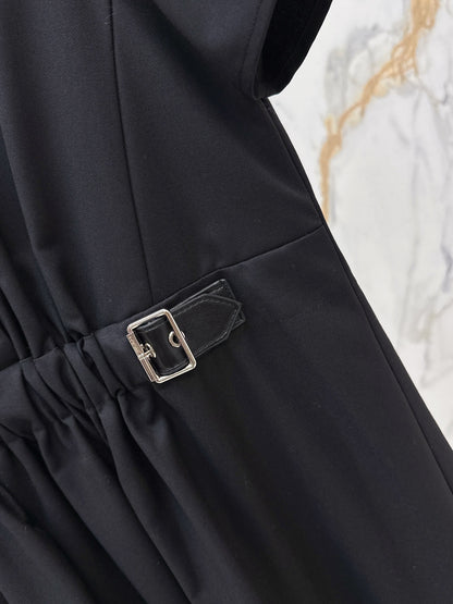 Lo 25 Lapel Leather Button Shirt Dress