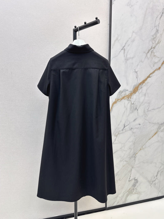 Lo 25 Lapel Leather Button Shirt Dress