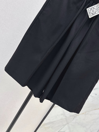 Lo 25 Leather buckle elastic high waisted pants(KHAKI/BLACK)