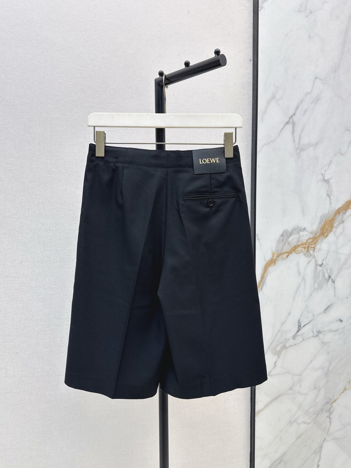 Lo 25 Leather buckle elastic high waisted pants(KHAKI/BLACK)